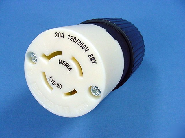 Bryant L18-20 locking connector plug 30A 120/208V 3Ã¸y