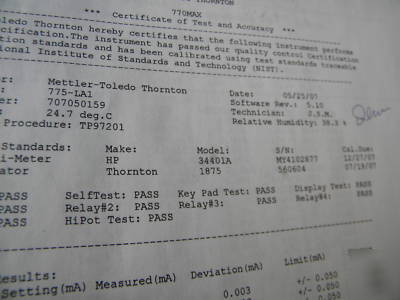 Thornton 770MAX meter, model 775-LA1, 4 analog outputs,