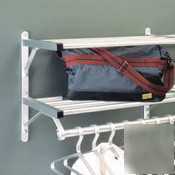 Satin aluminum wall mounted 2 shelf coat rack - 48