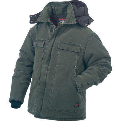 Tough duck washed polyfill parka w hood - xxx-l, moss