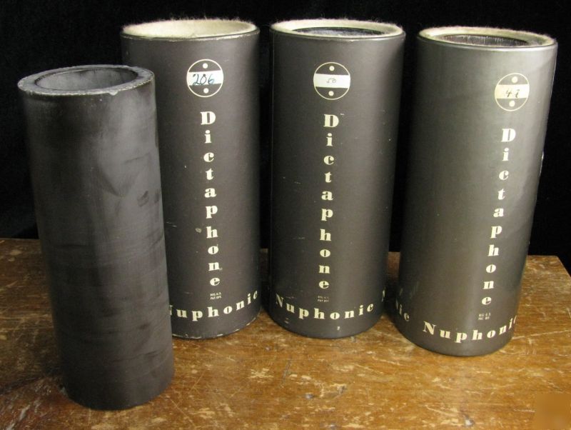 Vintage dictaphone nuphonic recording set of 3 drums