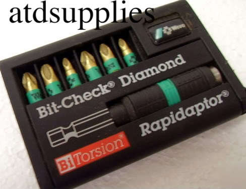 Wera bit check diamond rapidaptor screwdriver bit set