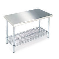New rolling work prep stainless steel table w/shelf