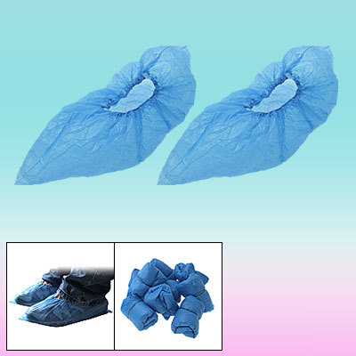 Blue 50 water resistant disposable plastic shoe covers