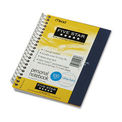 Five star 1 subject spiral notebook, 7 x 5-3/8 , 100 s