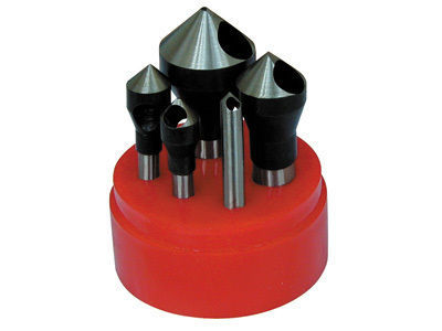 5 pc countersink deburring tool set hss 90Â° zero-flute