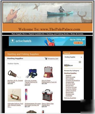 Big hunting & fishing e-commerce website for sale 