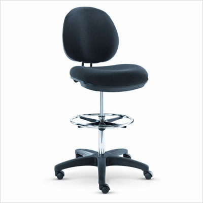 Alera interval series swivel stool, black fabric