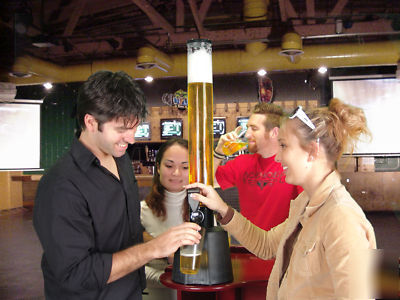 Beer tower with red base, draught beer towers