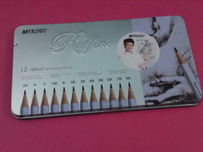 Box of 12PCS marco artist sketching pencils raffine