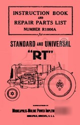 Minneapolis moline rt operator maintenance manual