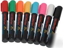 Semi permanent glass sign menu markers chisel tip 8 pk