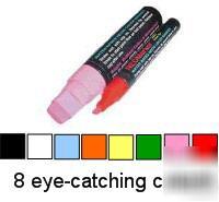 Semi permanent glass sign menu markers chisel tip 8 pk
