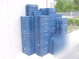 Lot of blue plastic crates small plastic bottle carrier