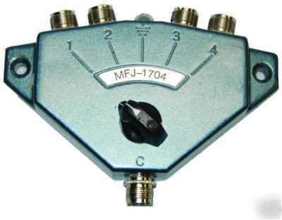 Mfj-1704 4 pos ant switch / 2.5 kw pep, 0-450 mhz