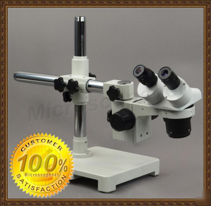 Stereo binocular microscope 10X-20X-30-60X w boom stand