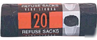 Super strong bin sacks 20 bags per pack black