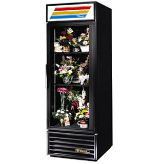 True gdm-23FC glass door merchandiser, floral case, one