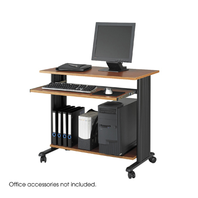 Safco muv 35 fixed height mobile workstation cherry