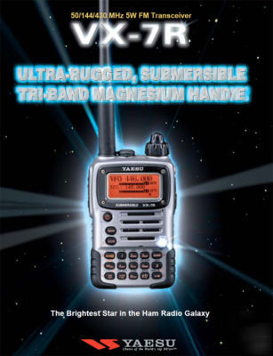 Yaesu vx-7R triple band radio silver + aa battery case