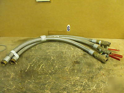 Lot of 3 ss fire retardent hoses with 1