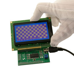 12864 dot matrix lcd blue backlight white & demo board