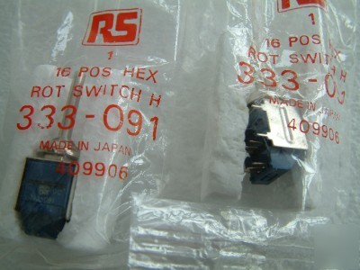 3 x rs radiospares 333-091 hex switch 16 way unused nos