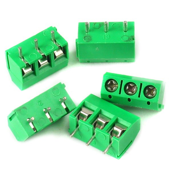 5 x 3-pin phoenix blocks terminal connectors for p.c.b