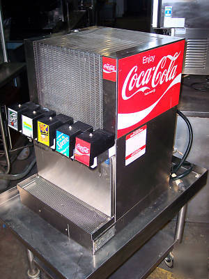 5-flavor soda fountain pop dispenser, with cooling sys.