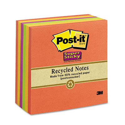 Nat hues super sticky notes, lined six 90-sheet pads/pk