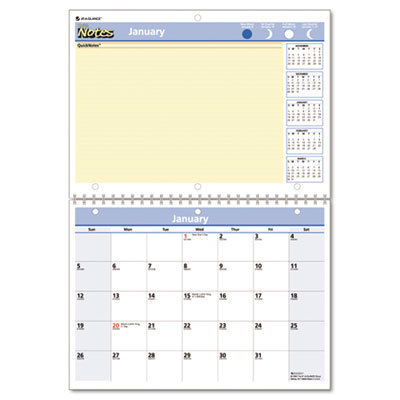 Quicknots desk/wall monthly cal wirebnd 11 x 16 overall