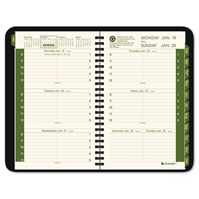 Recycled weekly/monthly desk appointment book black