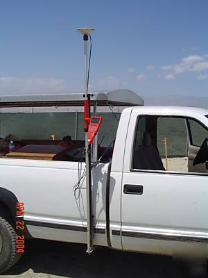 Truck rack to carry a gps rod for land surveying