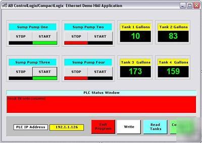 Visual basic driver and hmi software for controllogix
