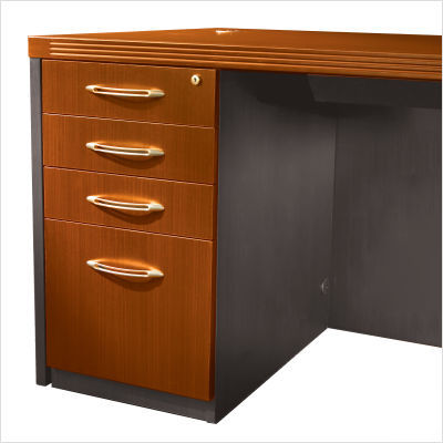 Aberdeen 4-drawer pencil box/box file pedestal mocha