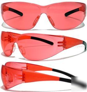 Illusion vermillion red lens safety glasses sunglasses
