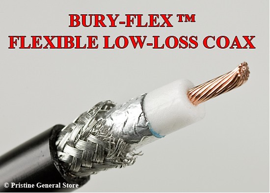 New 50 ft davis bury-flex 50 ohm antenna coax cable