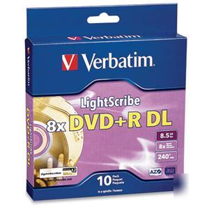 Verbatim lightscribe 8X dvd+r double layer media