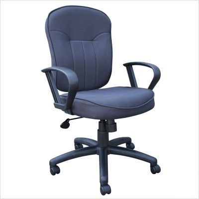 Boss office fabric task chair loop arms charcoal gray