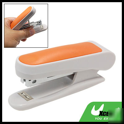 Orange white office school paper stationery stapler