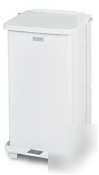 The defenderâ„¢ white step-on waste container-12GAL