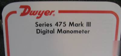 New dwyer digital manometer series 475, mark iii, case