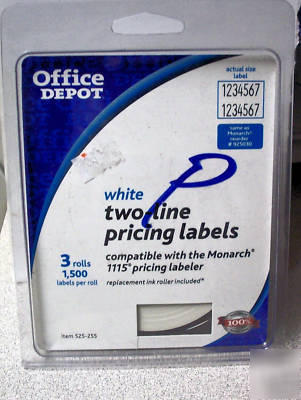 New office depot white two-line pricing lablels 525-255