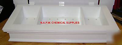 Slat wall white wood display tray / shelf