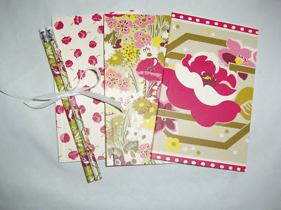 Vera bradley~make me blush~notebook (3) journal pencil 