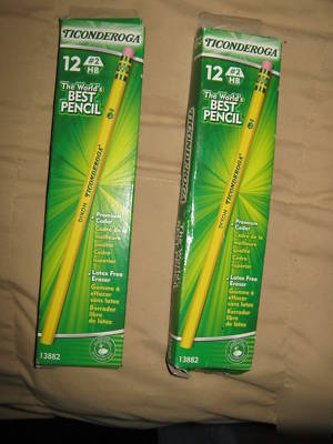 Ticonderoga cedar 2 dz wood pencils, #2/hb soft lead 