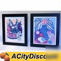 2PC modern art deco home commercial paintings decor