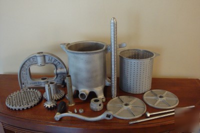 4 qt. enterprise sausage stuffer fruit wine lard press