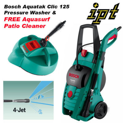 Bosch aquatak clic 125 pressure washer & patio cleaner