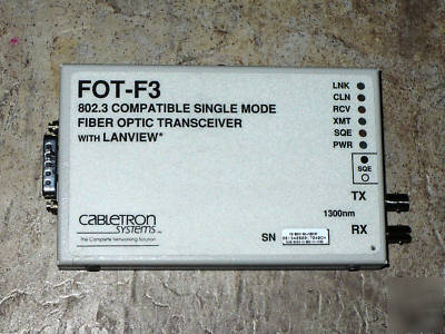 Cabletron fot-F3 fiber optic transceiver with lanview 